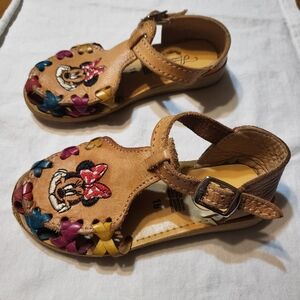 Kids Leather Sandals with Cartoon Design
